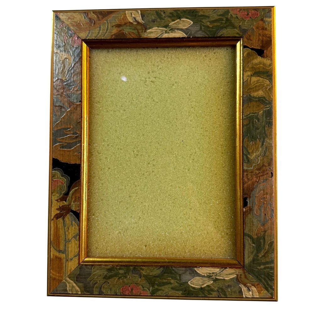 Vintage Italian Florentine Picture Frame Gold Floral Wood Hollywood Regency 5x7